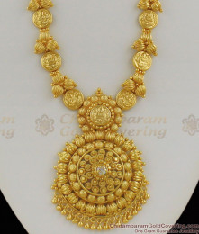 South Indian Traditional Single Line Lakshmi Kasu Malai Haaram With White Stone HR1157 South Indian Traditional Single Line Lakshmi Kasu Malai Haaram With White Stone HR1157