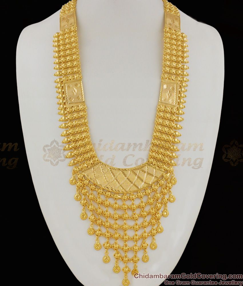 Artistic Net Work Heavy Governor Malai Bridal Haram Jewellery For Womens HR1158