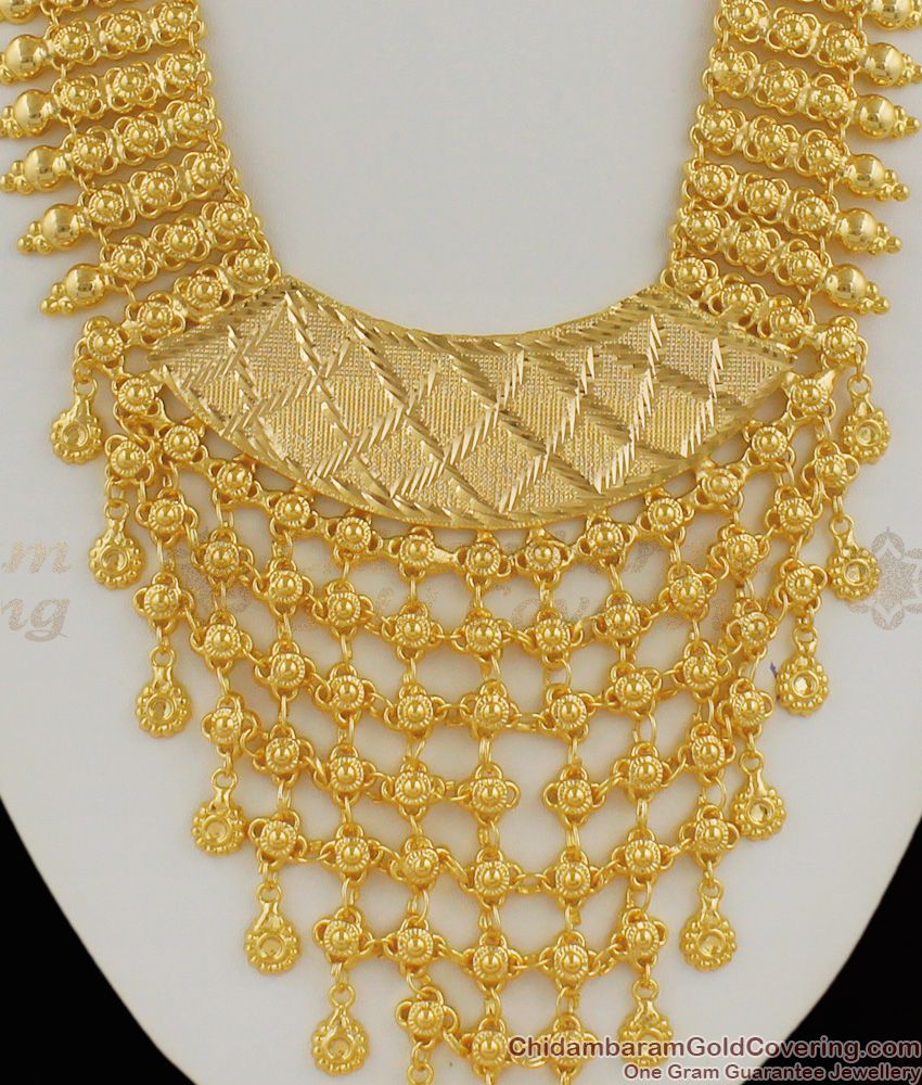 Artistic Net Work Heavy Governor Malai Bridal Haram Jewellery For Womens HR1158