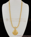 Full Gati White Stones Impon Gold Long Haram Model Necklace For Womens HR1167