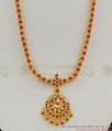 Sparkling Ruby Gati Stone Impon Gold Haram Model Five Metal jewelry HR1169