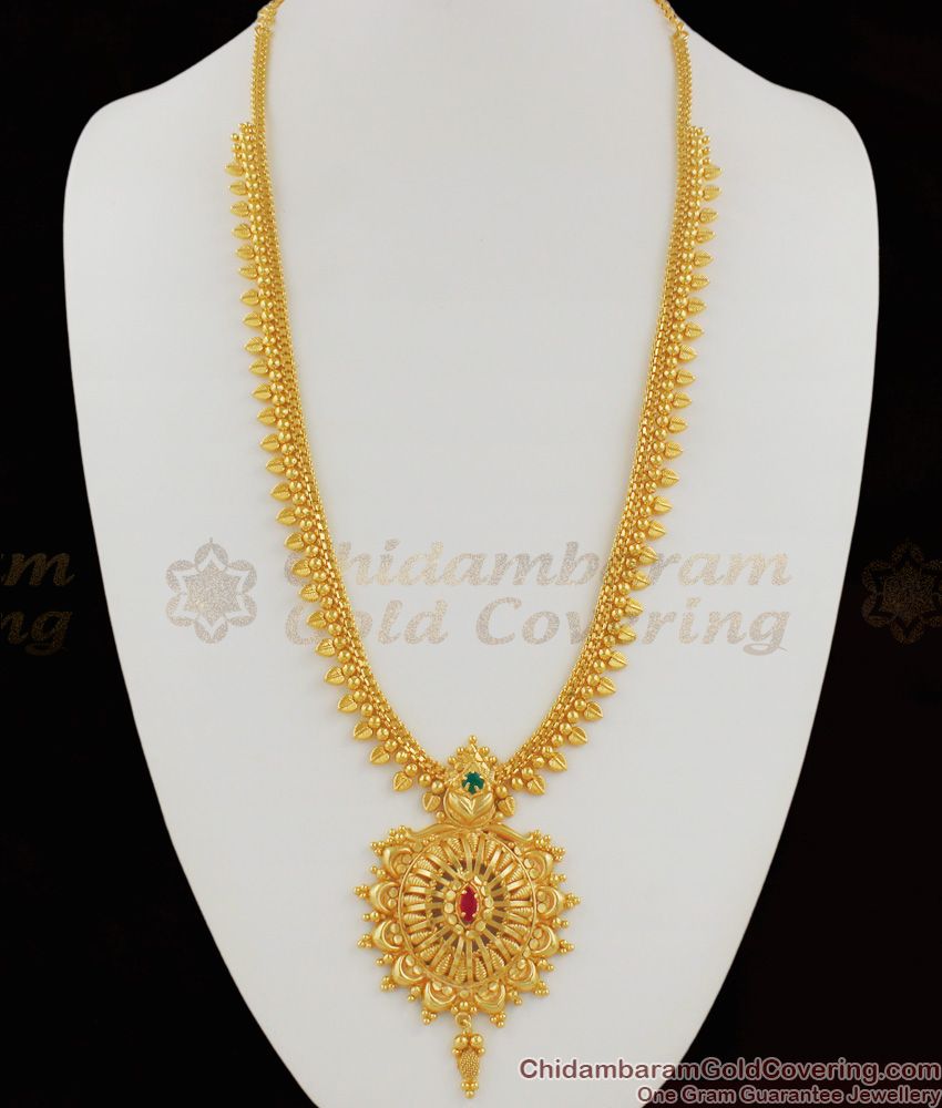 Bollywood Gold Plated Multi Color Stone Aspiring Haram Design HR1170