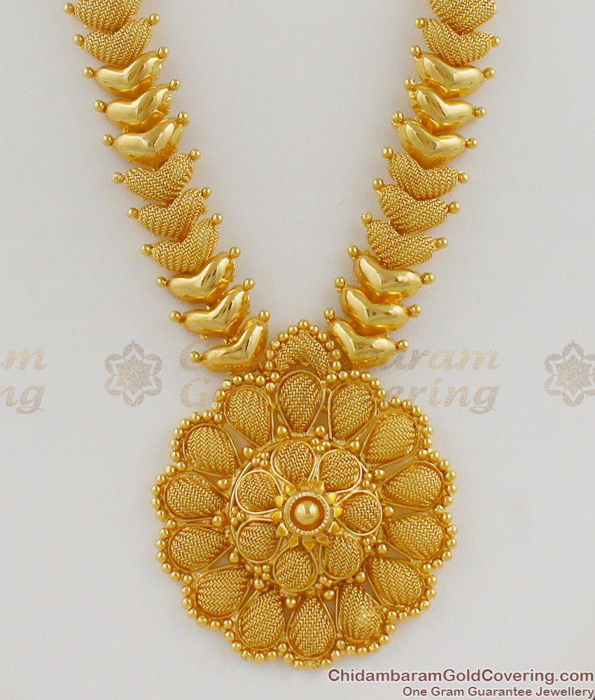 Latest Gold Plated Dollar Type Haaram Jewellery For Marriage Functions HR1183