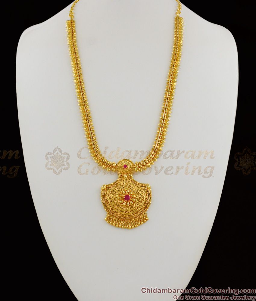 Gorgeous Handmade Short Haram Jewelry With Single Ruby Stone Imitation Jewelry HR1184