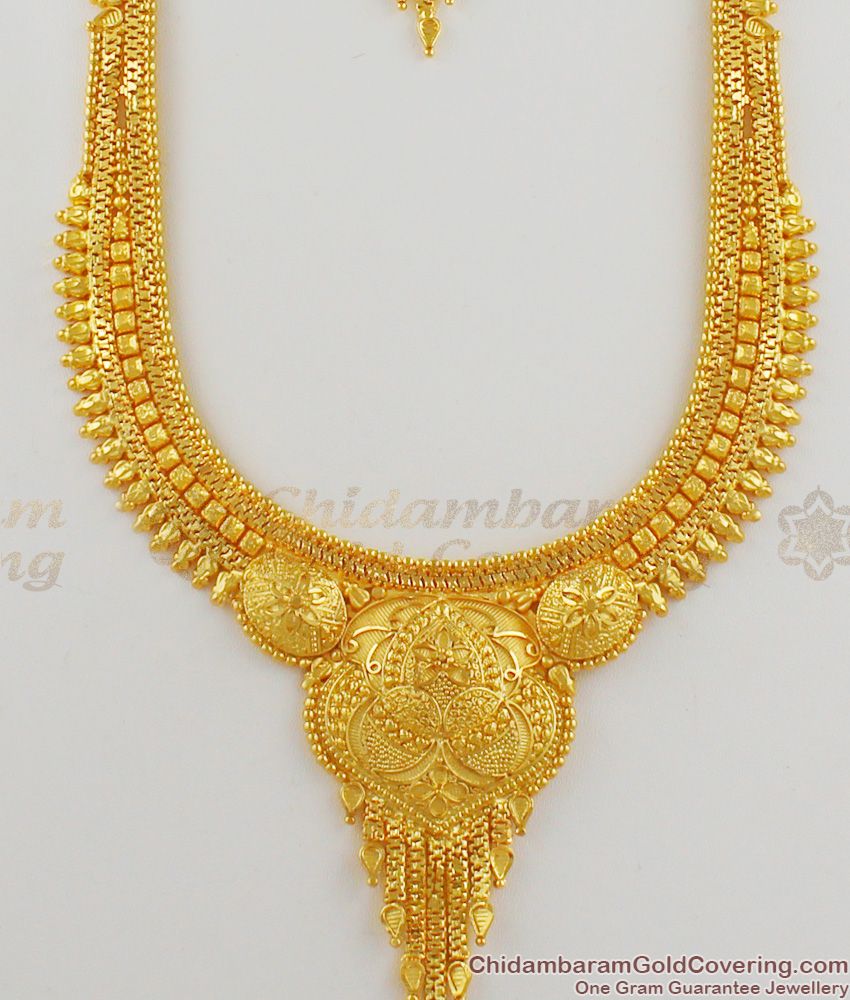 Grand Bollywood Design Calcutta Forming Haram Necklace Combo Set Jewelry HR1194