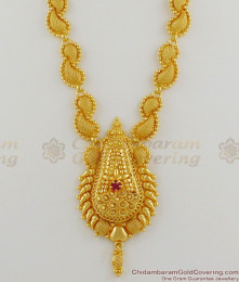 Innovative Short Secondary Haram With Single Ruby Stone HR1204 Innovative Short Secondary Haram With Single Ruby Stone HR1204
