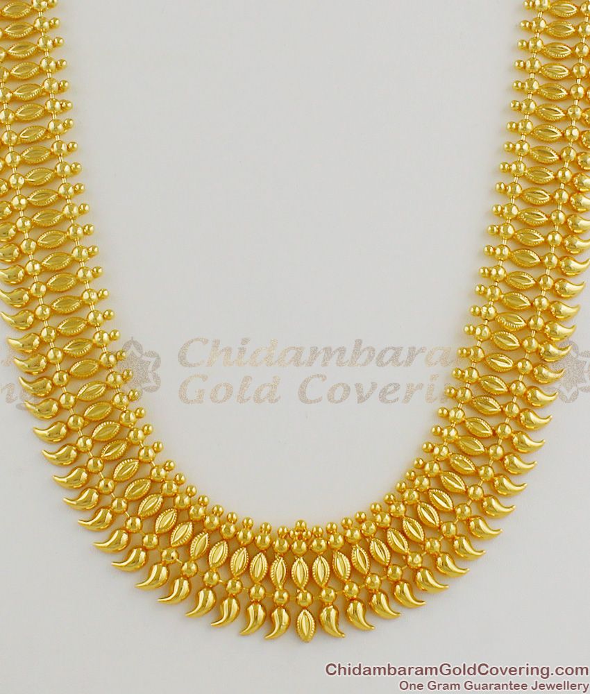 Mullaipoo Mango Design Gold plated Grand Bridal Look Haaram Jewellery HR1206