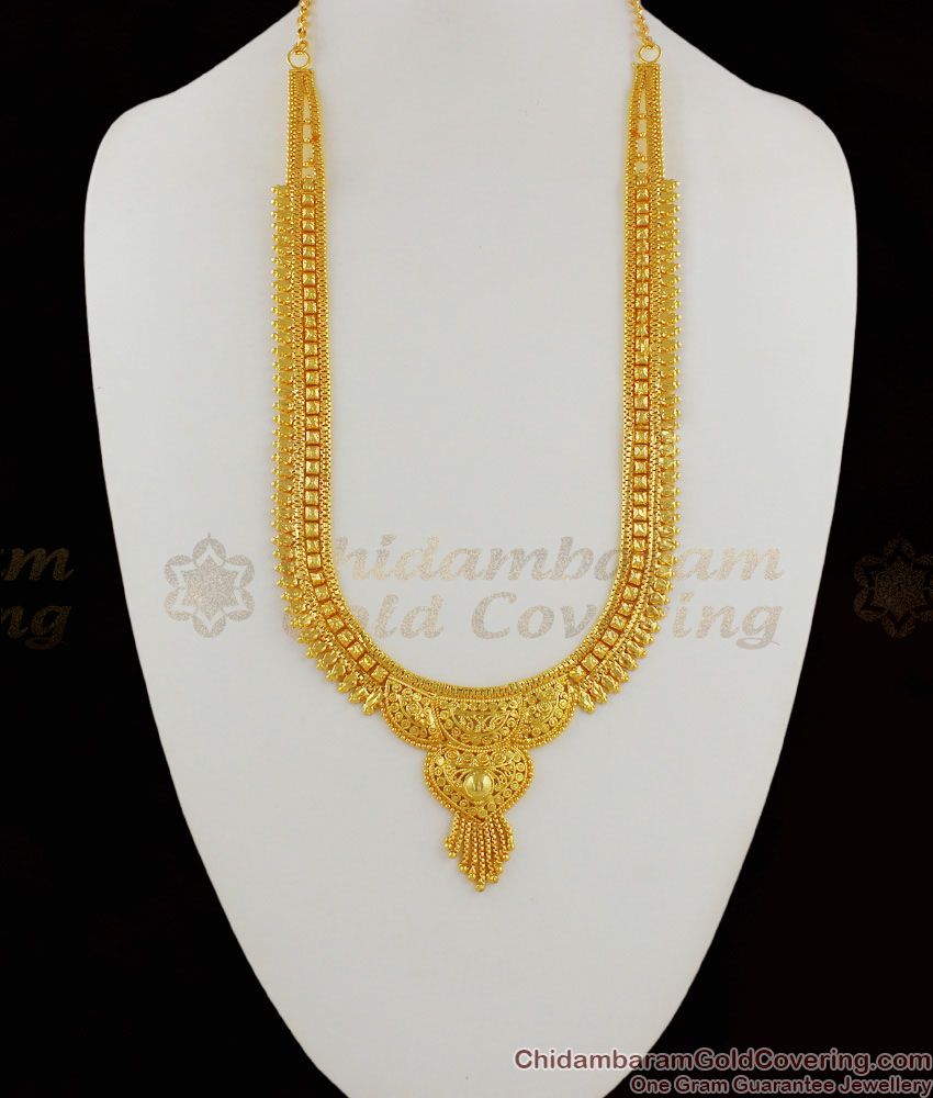 Pure Gold Calcutta Pattern Regular Haram Jewellery For Marriage HR1215