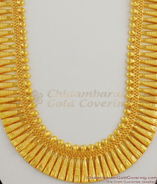 Magnificent Kerala Mullaipoo Plain Gold Plated Heavy Haram Malai HR1217 Magnificent Kerala Mullaipoo Plain Gold Plated Heavy Haram Malai HR1217