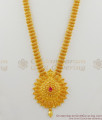 Beautiful Single Ruby Stone Handcrafted Dollar Design Gold Haram Bridal Jewelry HR1230