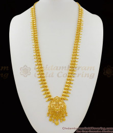 Pure Gold Lakshmi Dollar Long Haram Chain For Traditional Attires HR1231 Pure Gold Lakshmi Dollar Long Haram Chain For Traditional Attires HR1231