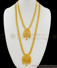 Lakshmi Dollar Pattern Gold Plated Haram Necklace Combo Jewelry Set HR1233 Lakshmi Dollar Pattern Gold Plated Haram Necklace Combo Jewelry Set HR1233