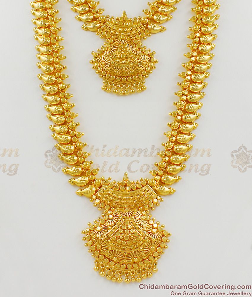 Eye Striking Different Fashion Gold Plated Long Haaram Necklace Jewelry Collection HR1234