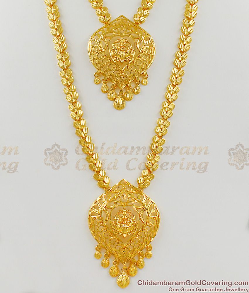 New Fashion Lakshmi Dollar Gold Plated Haram Necklace Combo Set HR1237
