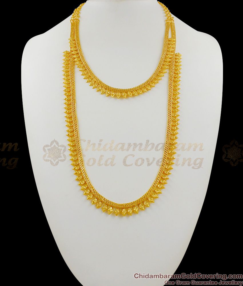 Iconic Gold Luxury Model Combo Set Haaram And Necklace Collections Online HR1241