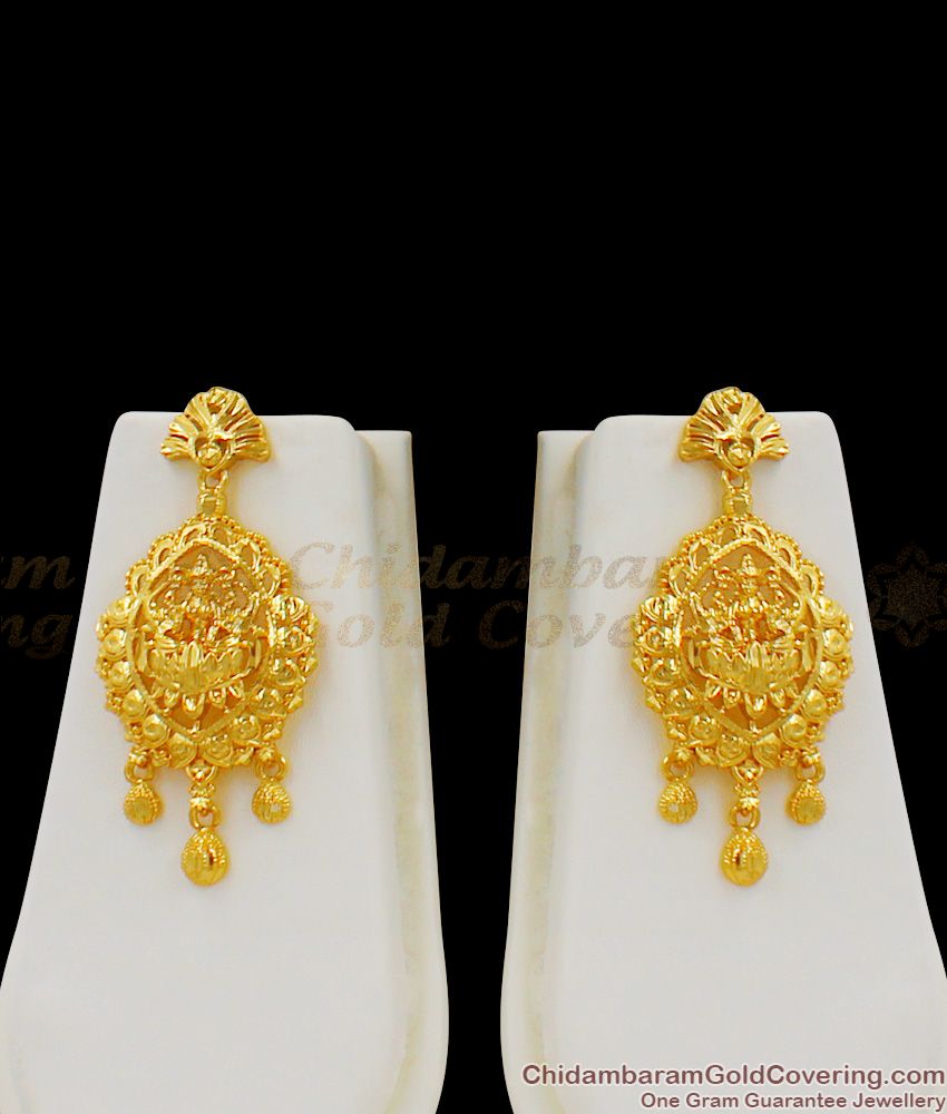 Lakshmi Mango Design Grand Gold Bridal Set Haram Necklace Earrings And Nethichutti Combo HR1245