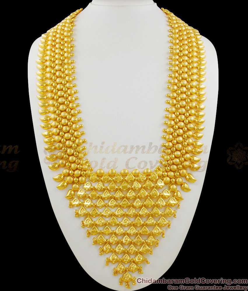 Luxurious Mango With Heart Model Gold Plated Long Heavy Haaram Governor Malai HR1249