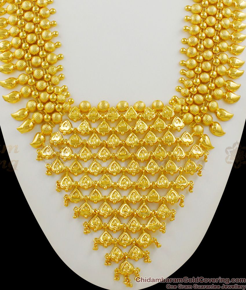 Luxurious Mango With Heart Model Gold Plated Long Heavy Haaram Governor Malai HR1249