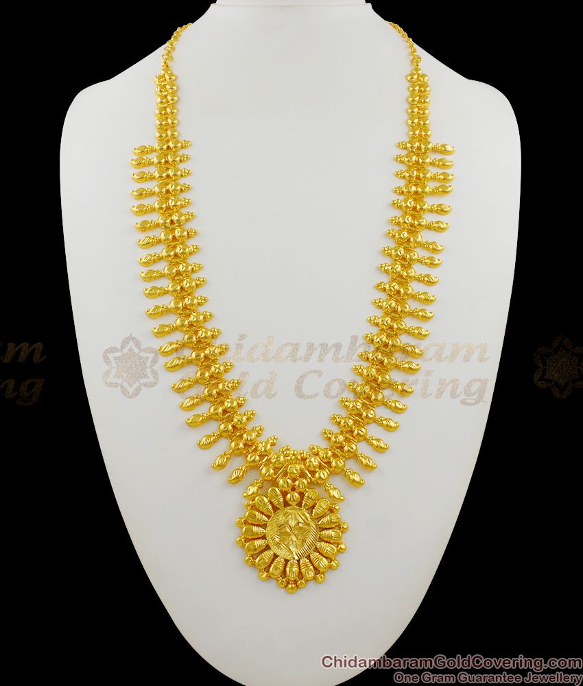 Magnificent Sunflower Design Kerala Gold Bridal Wear Traditional Haram Jewelry HR1251