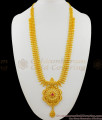Iconic Gold Dollar Chain Model Ruby Stone Bridal Wear Haaram Malai Design HR1262