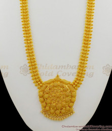 Traditional Gold Kerala Net Pattern Dollar With Small Mullaipoo Design Haram Chain HR1263 Traditional Gold Kerala Net Pattern Dollar With Small Mullaipoo Design Haram Chain HR1263