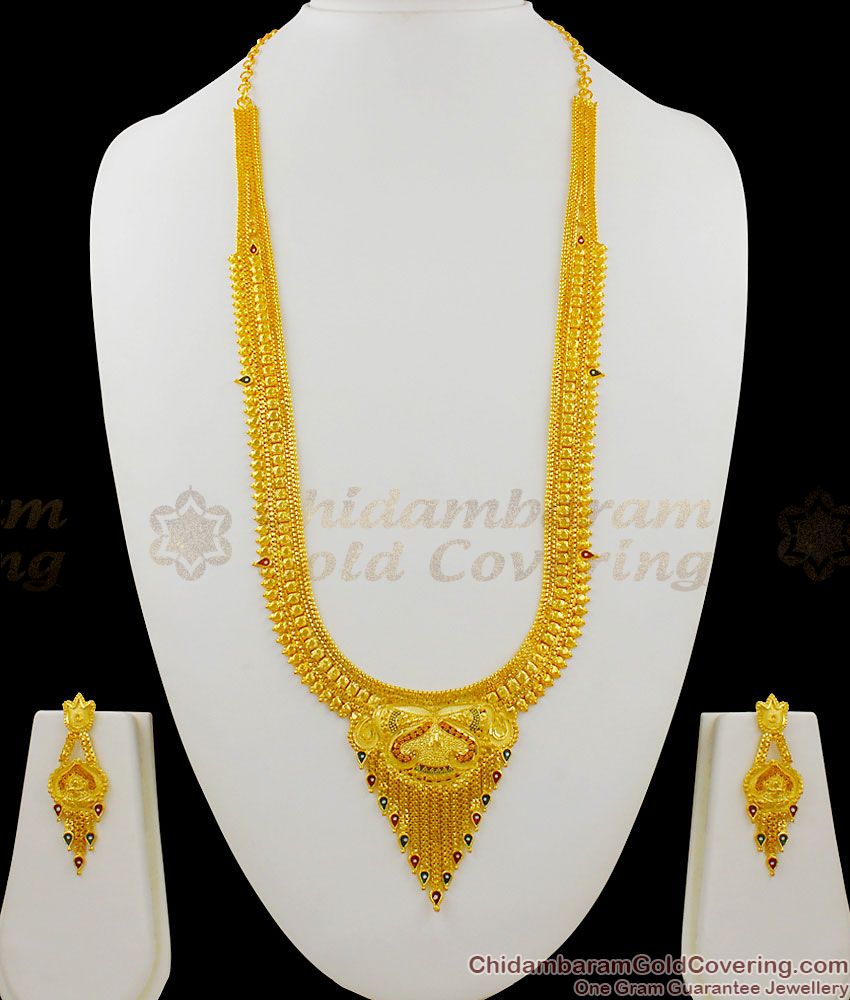 Trendy Fashion Long Haram Forming Gold Bridal Jewelry Ladies Collections HR1269