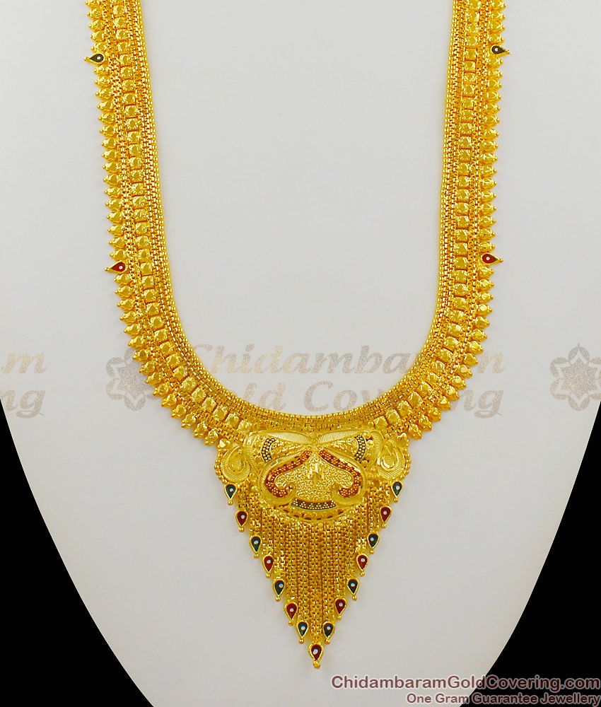 Trendy Fashion Long Haram Forming Gold Bridal Jewelry Ladies Collections HR1269