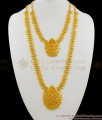 Kerala Pattern Mullaipoo With Dollar Gold Haram Necklace Combo Set Bridal Collection HR1285