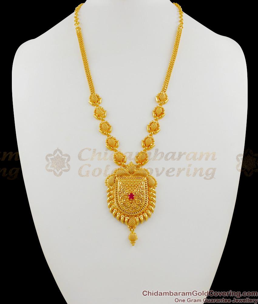 Gorgeous Handmade Short Haram Jewelry With Single Ruby Stone Imitation Jewelry HR1302