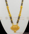 Forming Design Gold Plated Mangalsutra Black Beaded Long Thali Chain Design THAL82