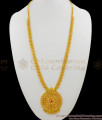 South Indian Traditional Gold Imitation Single Ruby Stone Haram With Beaded Dollar HR1334