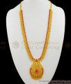 Mullai Full Ruby Stone Mango Design Gold Haaram Bridal Jewelry HR1338