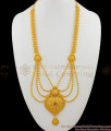  Iconic Three Line Calcutta One Gram Gold Bridal Haram Collections Online HR1340