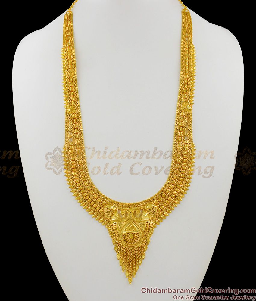 Peacock Design Forming Haram Traditional Gold Finish Jewelry Collections HR1369