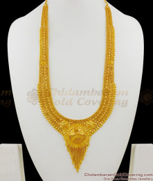 Grand Calcutta Forming Haram With Earrings Collections Gold Finish Jewelry HR1370 Grand Calcutta Forming Haram With Earrings Collections Gold Finish Jewelry HR1370