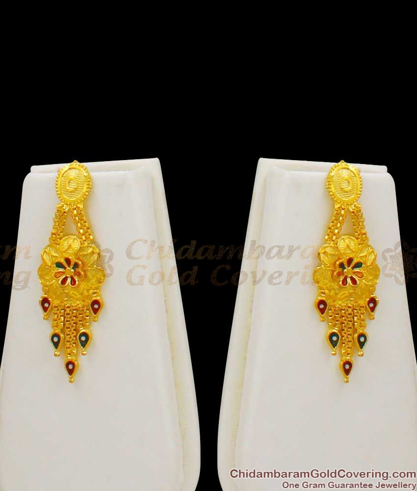 Fascinating Gold Enamel Forming Design Traditional Haram Bridal Set Collection HR1372