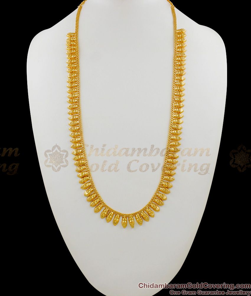 Light Weight Kerala One Gram Gold Bridal Haram Mullaipoo Design Jewellery Online HR1385