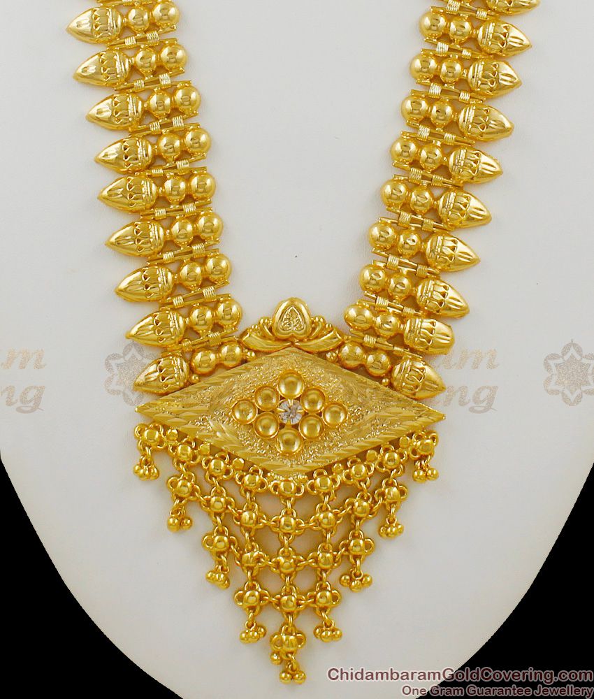 Grand Gold Finish Bridal Haram Malai Jewellery For Wedding HR1388