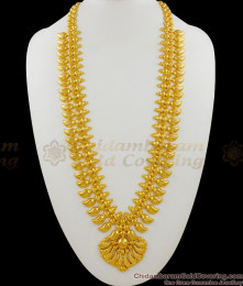Traditional Mango Design Kerala Bridal Wear Two Line Heavy Gold Haram Malai HR1401