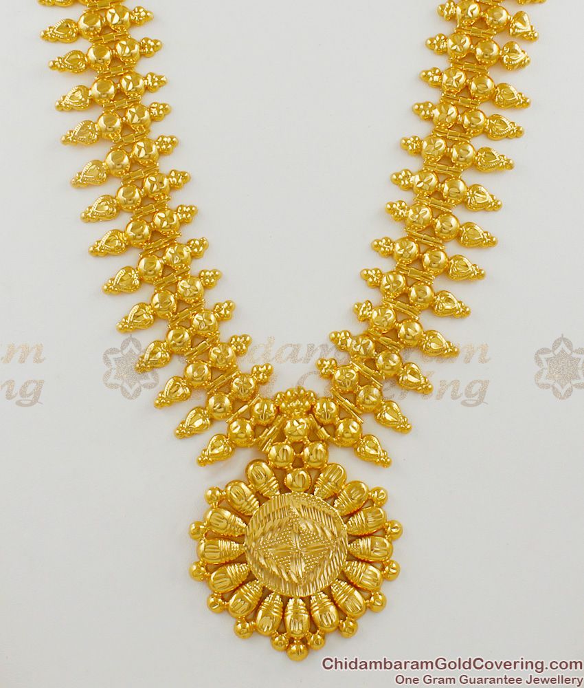 Handcrafted Traditional Kerala Bridal Haram Design Gold Jewelry Collections HR1403