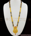 Forming Design Gold Plated Three Line Black Beads Mangalsutra Long Thali Chain HR1410