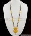 Forming Design Gold Plated Two Line Black Beads Mangalsutra Long Thali Chain HR1413