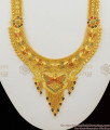 New Arrivals Enamel Forming Gold Flower Leaf Model Haram With Earrings Combo Set HR1417