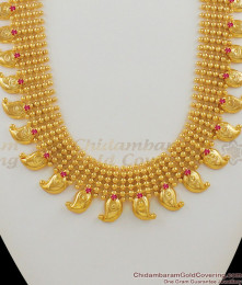 Grand Heavy Mango Beads Kerala Malai Pattern Gold Imitation Haaram HR1422 Grand Heavy Mango Beads Kerala Malai Pattern Gold Imitation Haaram HR1422