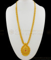 Fabulous Kerala Leaf Pattern Gold Plated Dollar With Ruby Stone Bridal Haaram Model Haaram HR1446