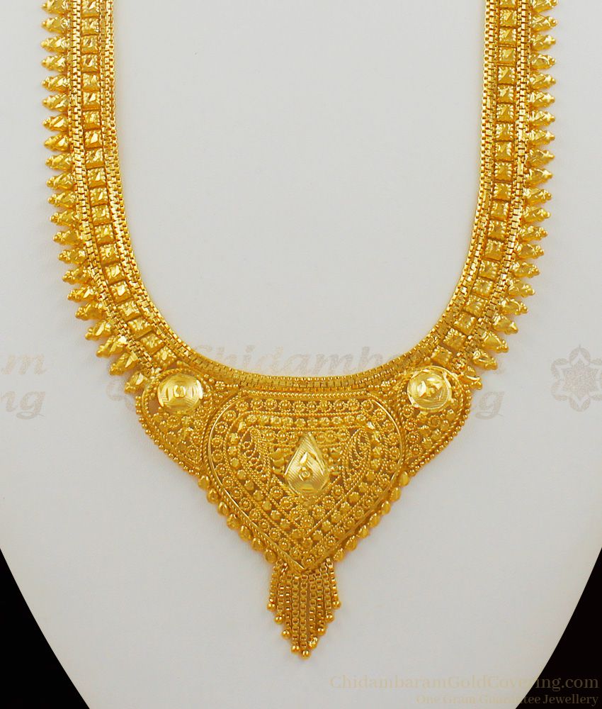 Bollywood Model Gold Forming Haaram Jewelry Bridal Design For Ladies Online HR1450