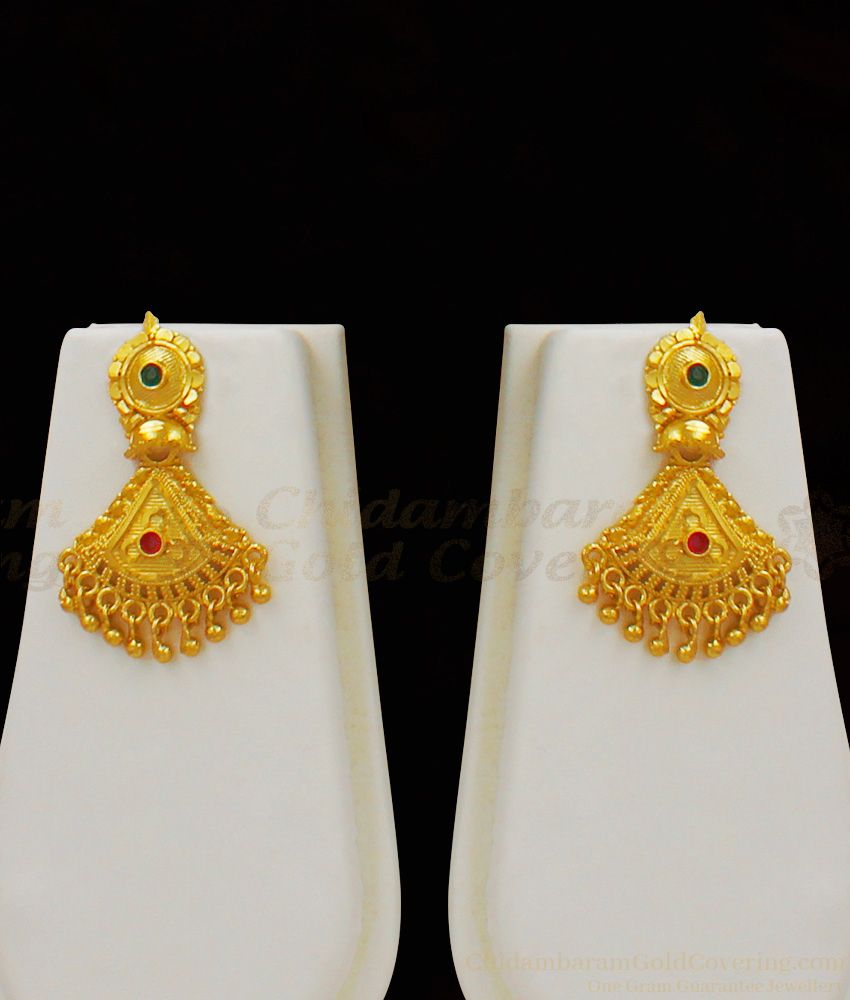 High Gold Multi Stone Pattern Enamel Forming Haram With Matching Earrings HR1451