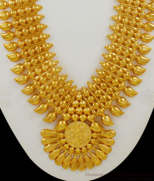 Majestic Mango Design Kerala Bridal Wear Heavy Gold Governor Malai Haram HR1455