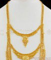 MultiLine Forming Haram Necklace Combo Set with Earrings Real Gold Design Bridal Jewelry HR1470