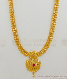 Light Weight South Indian Design Gold Plated Haaram With AD Stone Dollar HR1471